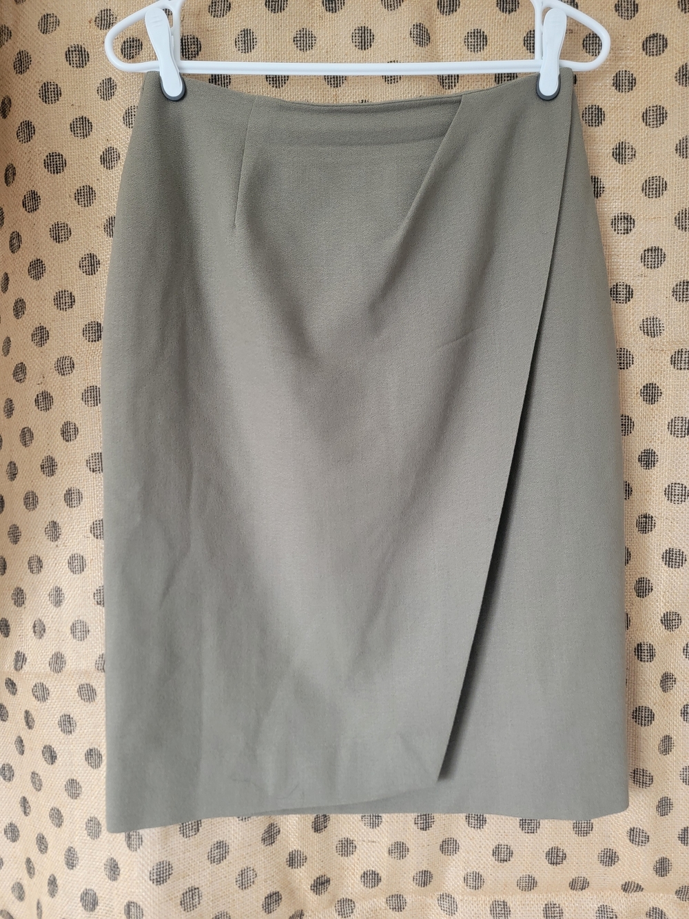 Vintage Jones New York Olive/Taupe Wrap-Detail Pencil Skirt